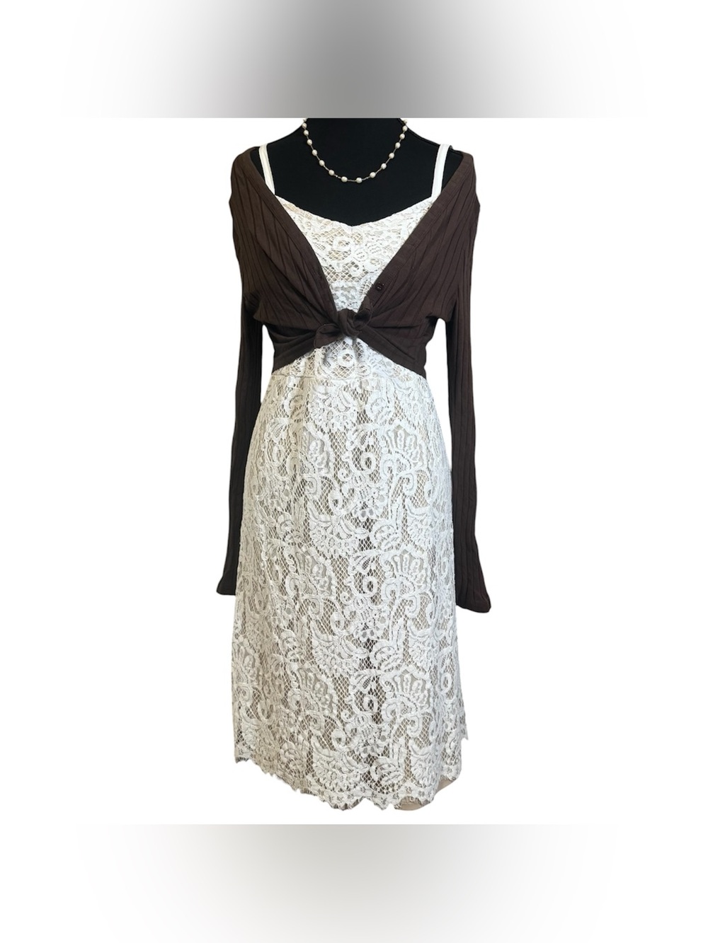 Maurices white lace midi dress size L